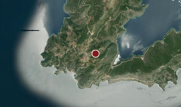 Satellite map of the start of Tisaios ridge crossing (Floka & Evzonos peaks)